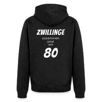 Anniversaire 40 ans Jumeaux Drôle Fun Cadeau - Veste à capuche bio Premium Unisexe - noir - Dos - Nico (187cm)