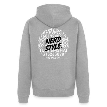 NERD - Veste à capuche bio Premium Unisexe - gris chiné - Dos - Nico (187cm)