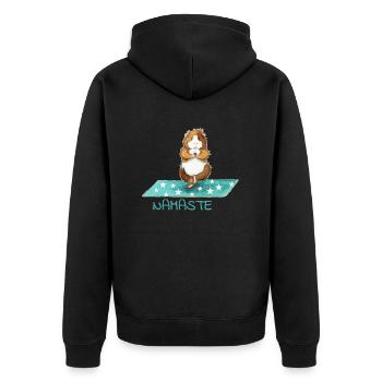 Yoga Namaste Cochon d'Inde - Veste à capuche bio Premium Unisexe - noir - Dos - Nico (187cm)