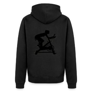 INDOOR CYCLING FITNESS COURSE WORKOUT SPIN SPORT GYM - Unisex Premium Organic Zip Hoodie - black - Back - Nico (187cm)