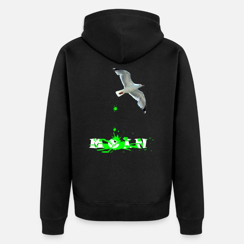 Kackende Moewe - Unisex Premium Bio Zip Hoodie - Schwarz