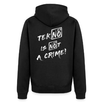 Tekno n'est pas un crime 23 - Veste à capuche bio Premium Unisexe - noir - Dos - Nico (187cm)