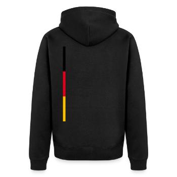 Germany flag style stripes - Unisex Premium Organic Zip Hoodie - black - Back - Nico (187cm)