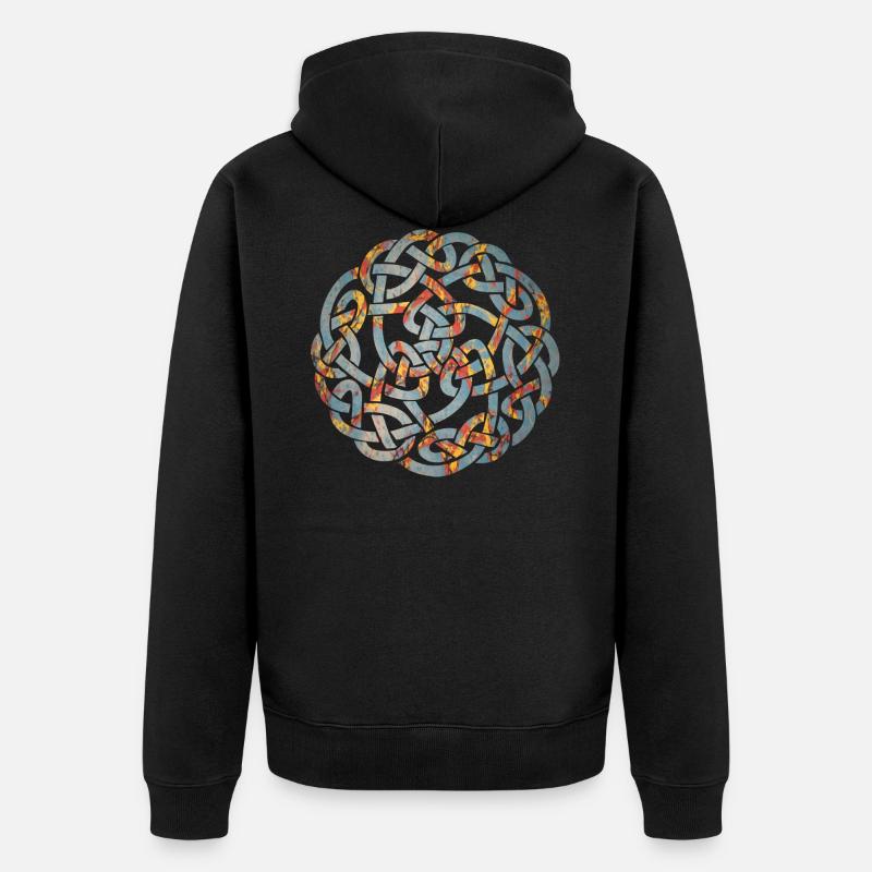 celtic knot 5 e 19 - Unisex Premium Organic Zip Hoodie - black