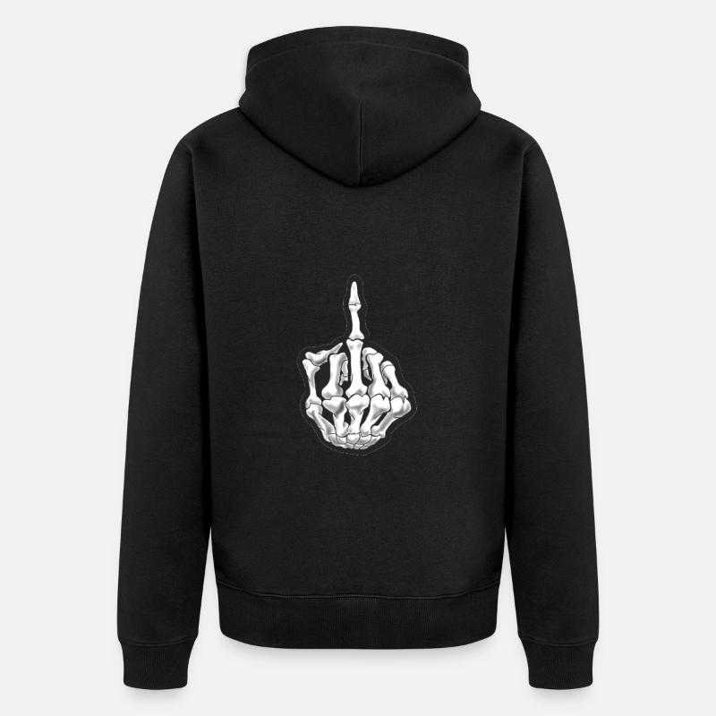 Squelette du majeur - Veste à capuche bio Premium Unisexe - noir