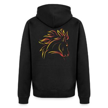 Cheval sauvage - Veste à capuche bio Premium Unisexe - noir - Dos - Nico (187cm)