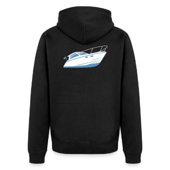 Boating Motorboat Sport boat Boaters - Unisex Premium Organic Zip Hoodie - black - Back - Nico (187cm)