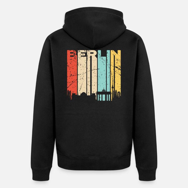 Capitale Berlin - Veste à capuche bio Premium Unisexe - noir