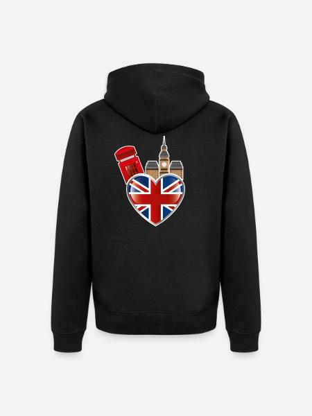 Londres et Angleterre - Veste à capuche bio Premium Unisexe - noir