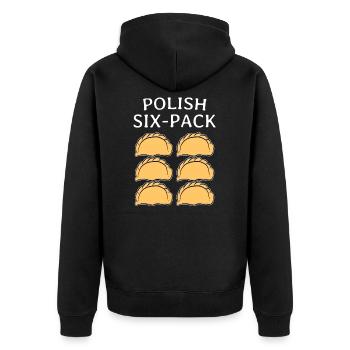 Pierogi Polish Six Pack - Unisex Premium Organic Zip Hoodie - black - Back - Nico (187cm)