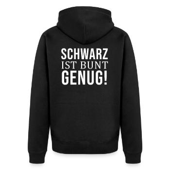 Black is colorful enough - Unisex Premium Organic Zip Hoodie - black - Back - Nico (187cm)