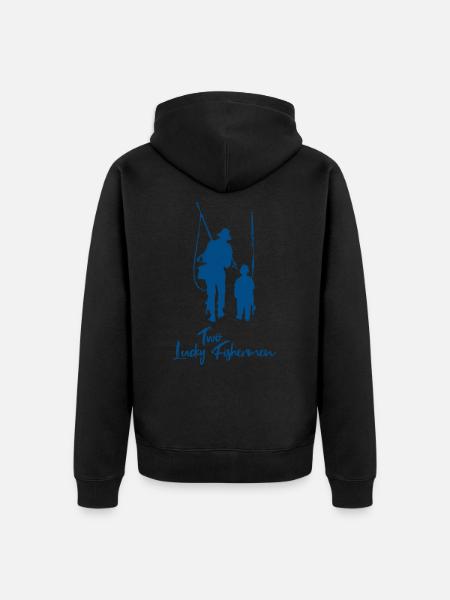 Father and son fishing - Unisex Premium Organic Zip Hoodie - black