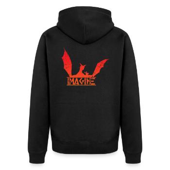 Kite - Unisex Premium Organic Zip Hoodie - black - Back - Nico (187cm)