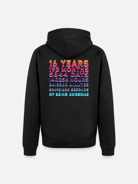 16 ans - Veste à capuche bio Premium Unisexe - noir