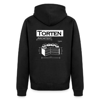 Kuchen Torten Architekt - Unisex Premium Bio Zip Hoodie - Schwarz - Hinten - Nico (187cm)