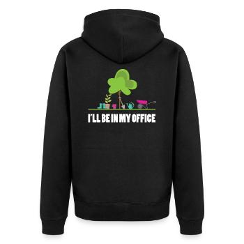 Garten Büro - Unisex Premium Bio Zip Hoodie - Schwarz - Hinten - Nico (187cm)