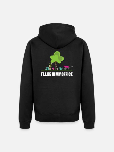 Garten Büro - Unisex Premium Bio Zip Hoodie - Schwarz