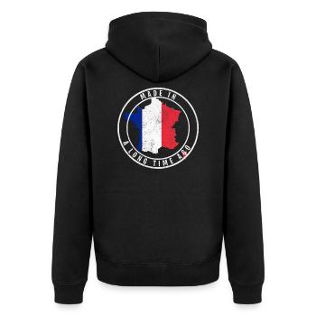 Made in France - Veste à capuche bio Premium Unisexe - noir - Dos - Nico (187cm)