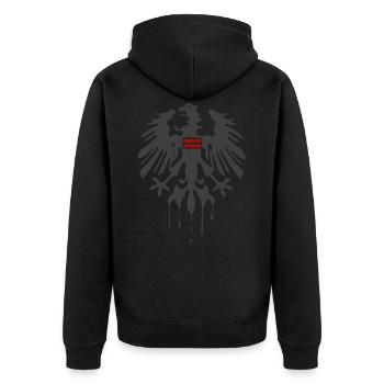 Österreich - Unisex Premium Bio Zip Hoodie - Schwarz - Hinten - Nico (187cm)
