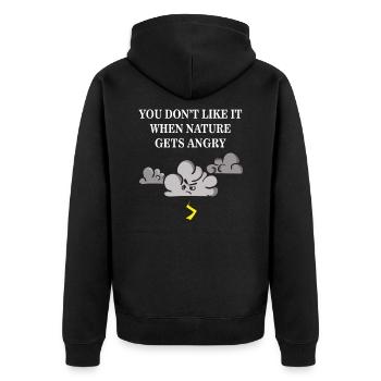 Angry nature - Unisex Premium Organic Zip Hoodie - black - Back - Nico (187cm)