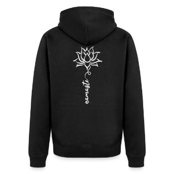 Fleur de Namaste - Veste à capuche bio Premium Unisexe - noir - Dos - Nico (187cm)