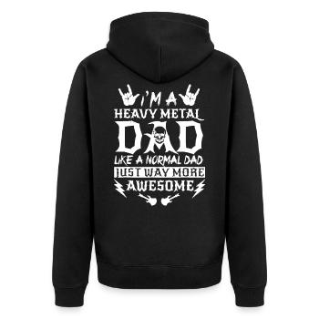 Je suis un papa de métal lourd t-shirts Rock - Veste à capuche bio Premium Unisexe - noir - Dos - Nico (187cm)