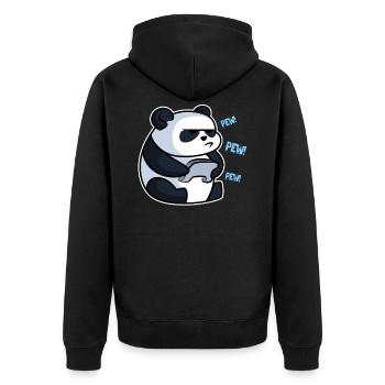 Gaming Panda - Unisex Premium Organic Zip Hoodie - black - Back - Nico (187cm)