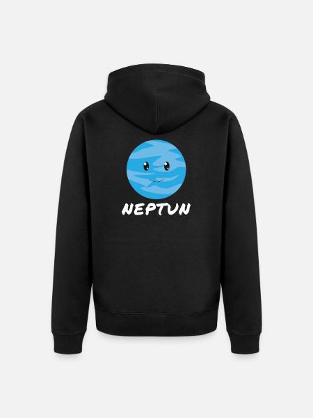 Neptun - Unisex Premium Bio Zip Hoodie - Schwarz