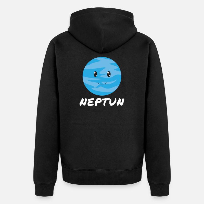 Neptun - Unisex Premium Bio Zip Hoodie - Schwarz