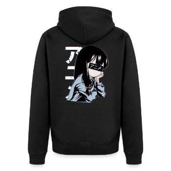 Anime Filles - Veste à capuche bio Premium Unisexe - noir - Dos - Nico (187cm)