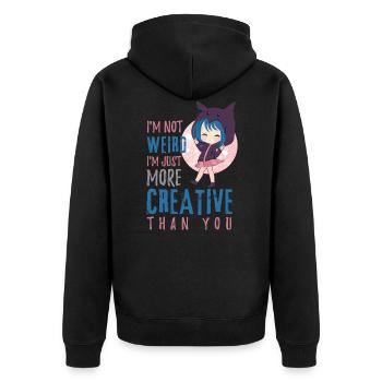 Anime Chibi Creative - Unisex Premium Organic Zip Hoodie - black - Back - Nico (187cm)