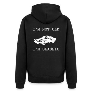 Classic Car - Unisex Premium Organic Zip Hoodie - black - Back - Nico (187cm)