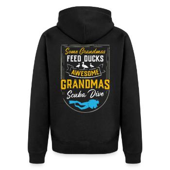 Awesome Grandmas Scuba Dive - Oma Taucher Tauchen - Unisex Premium Bio Zip Hoodie - Schwarz - Hinten - Nico (187cm)