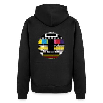 Image de test de télévision rétro - Veste à capuche bio Premium Unisexe - noir - Dos - Nico (187cm)
