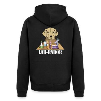 Jeu de mots Labrador - Veste à capuche bio Premium Unisexe - noir - Dos - Nico (187cm)