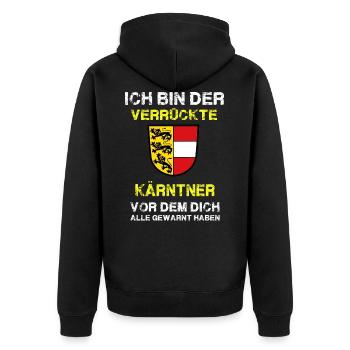 Kärnten - Unisex Premium Bio Zip Hoodie - Schwarz - Hinten - Nico (187cm)