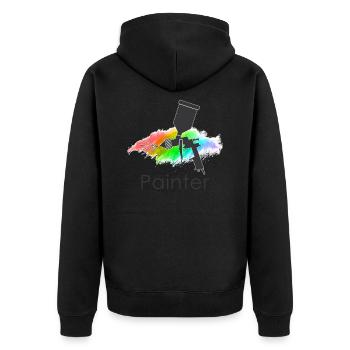 paint - Unisex Premium Organic Zip Hoodie - black - Back - Nico (187cm)