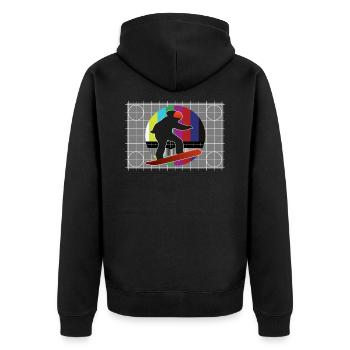TV signal snowboard - Unisex Premium Organic Zip Hoodie - black - Back - Nico (187cm)