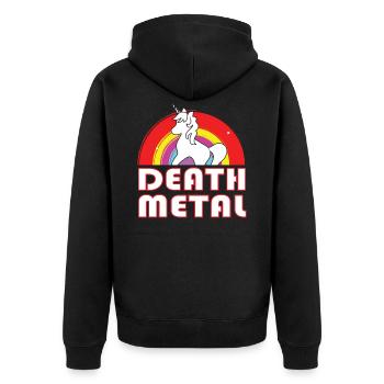 Licornes Death Metal - Veste à capuche bio Premium Unisexe - noir - Dos - Nico (187cm)