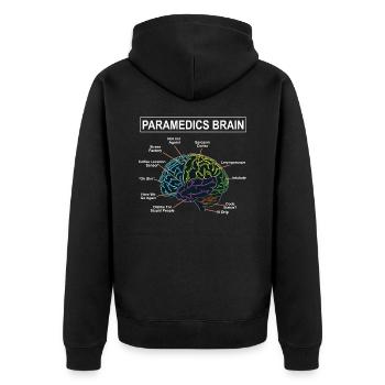 Paramedics thoughts - Unisex Premium Organic Zip Hoodie - black - Back - Nico (187cm)