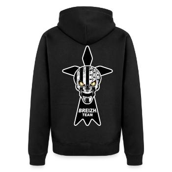 breizh skull 07 - Veste à capuche bio Premium Unisexe - noir - Dos - Nico (187cm)