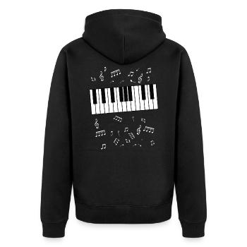 Keyboard - Unisex Premium Bio Zip Hoodie - Schwarz - Hinten - Nico (187cm)