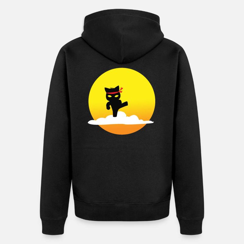 Chats Ninja - Veste à capuche bio Premium Unisexe - noir