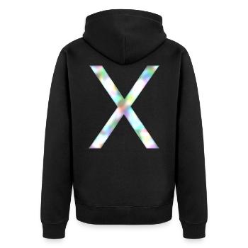 X - Arc-en-ciel - Veste à capuche bio Premium Unisexe - noir - Dos - Nico (187cm)