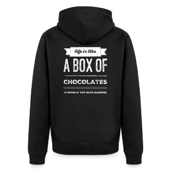 Diabetes Black humor - Unisex Premium Organic Zip Hoodie - black - Back - Nico (187cm)