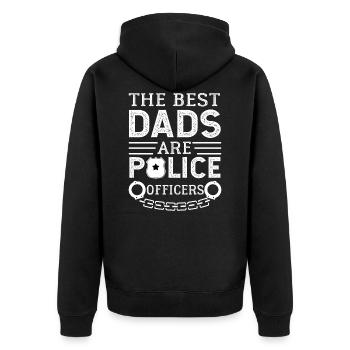 Best Papa Policeman - Unisex Premium Organic Zip Hoodie - black - Back - Nico (187cm)