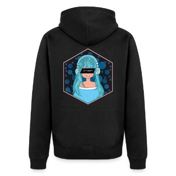 Anime Girls - Unisex Premium Organic Zip Hoodie - black - Back - Nico (187cm)
