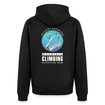 Mountaineer expedition - Unisex Premium Organic Zip Hoodie - black - Back - Nico (187cm)