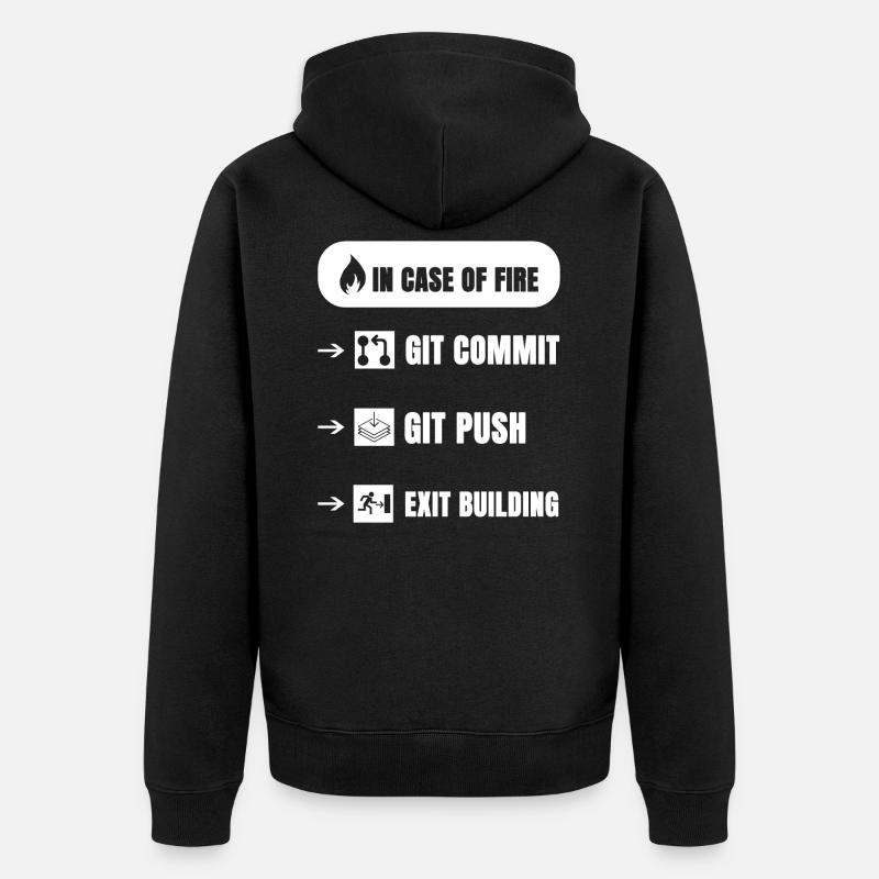 Git Feuer Lustig - Unisex Premium Bio Zip Hoodie - Schwarz