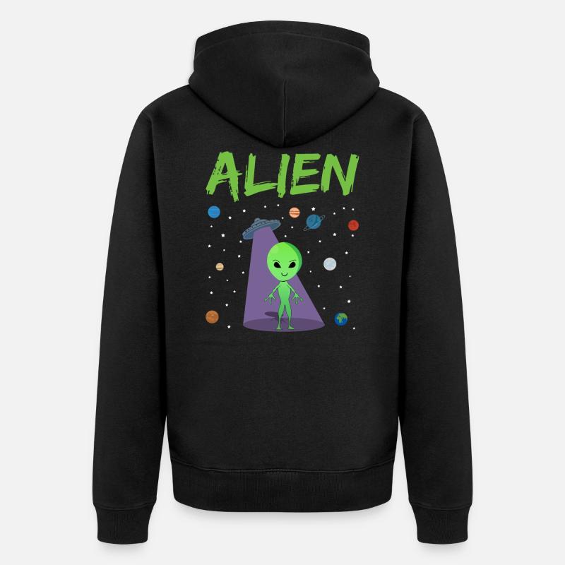 Alien - Unisex Premium Bio Zip Hoodie - Schwarz